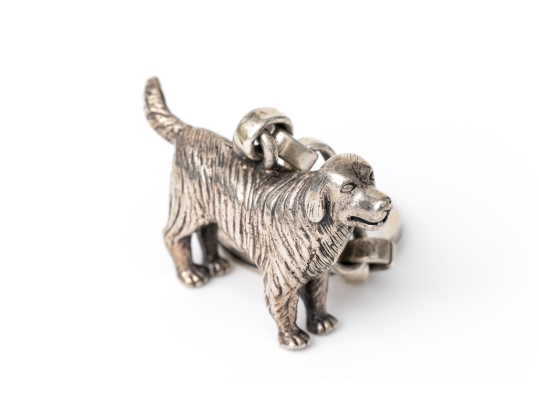 Kieselstein-Cord Sterling Silver Adorable Dog Key Chain