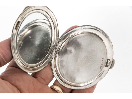 Collection Of Three English Sterling Silver And Enamel Compacts