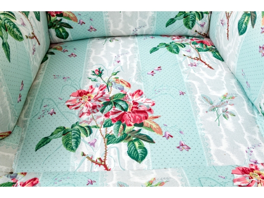 Pair Of Custom Upholstered Club Chairs And Ottoman