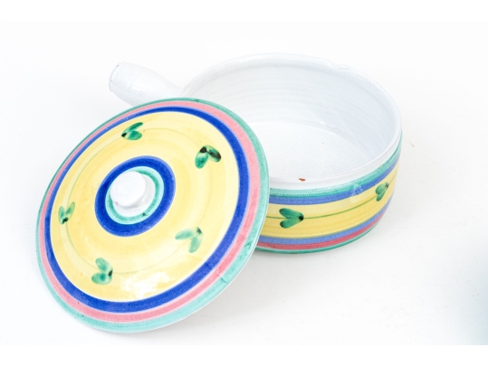 French And Italian Ceramic Lidded Casserole And Soup Bowl