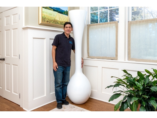 Massive Decorative Fiberglass White Vase