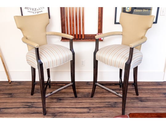 Pair Of Custom Upholstered Barstools
