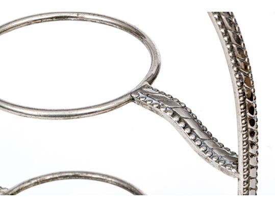 Set Of Two Silver Plated Tiered Serving Stands