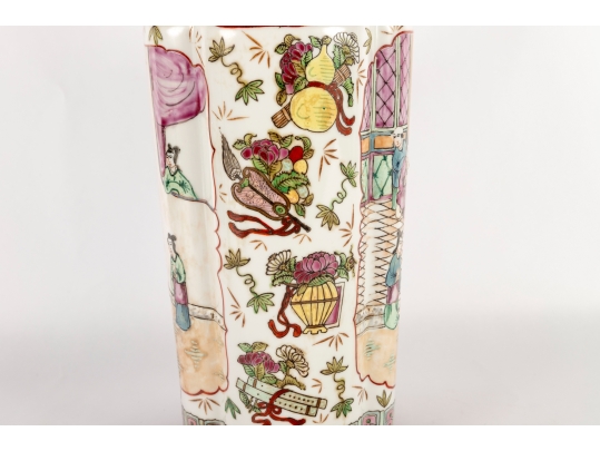 Chinese Famille Rose Porcelain Vase With Qianlong Mark