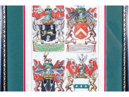 Three Decorative Prints Of Heraldic Coats Of Arms