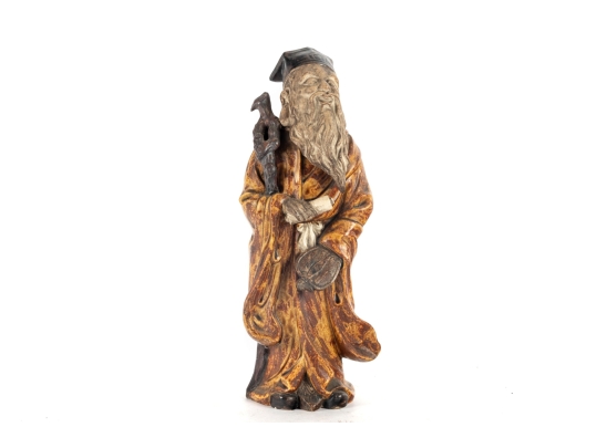 Chinese Sancai-Glazed Ceramic Scholar Figure