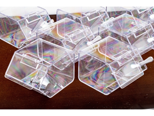 Set Of Nine Candy Bins With Spoons