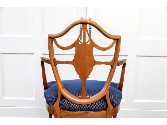 Adams Style Shield Back Painted Armchair