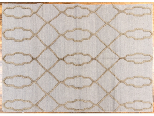 Hand Woven Wool Abstract Carpet, 7'-5