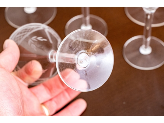 Collection Of Eleven Etched Crystal Goblets