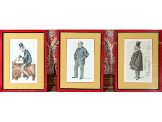 Set Of Six Leslie Matthew Ward (British, 1851-1922) Lithographic Prints