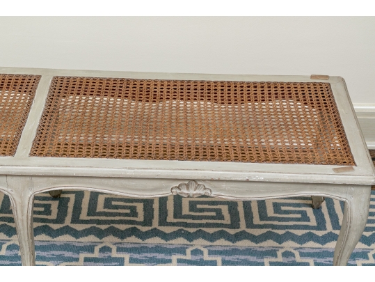 Elegantly Carved Upholstered Window Or Bed End Bench