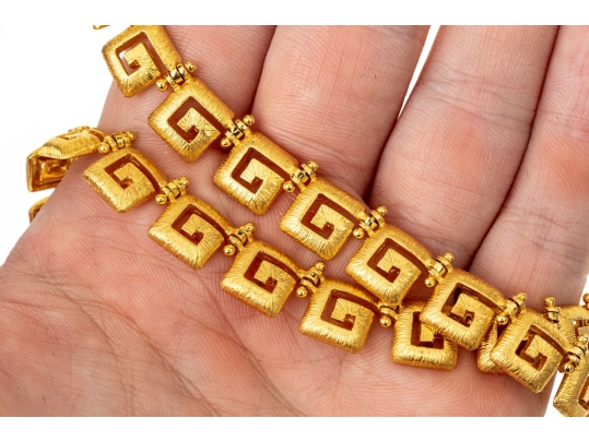 18k Yellow Gold Fabulous Vintage Brushed 