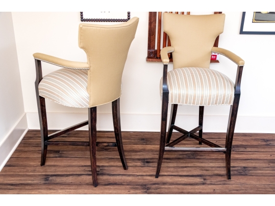 Pair Of Custom Upholstered Barstools