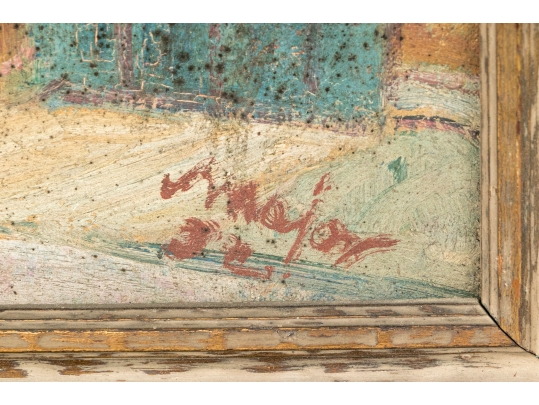 Signed Oil On Canvas, Urban Landscape With Figure, 1932 