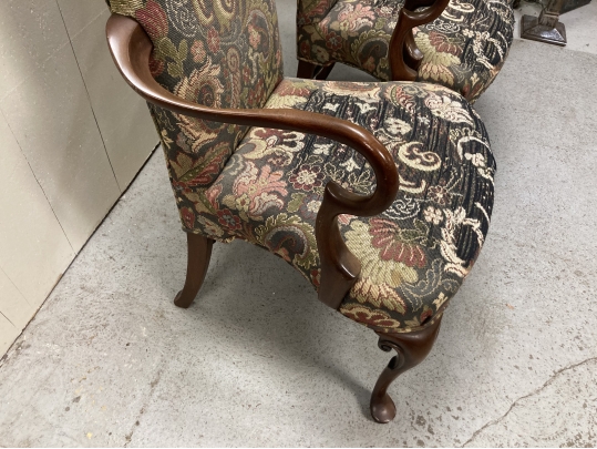 Pair Of Ex Historical Society Georgian Style Armchairs 