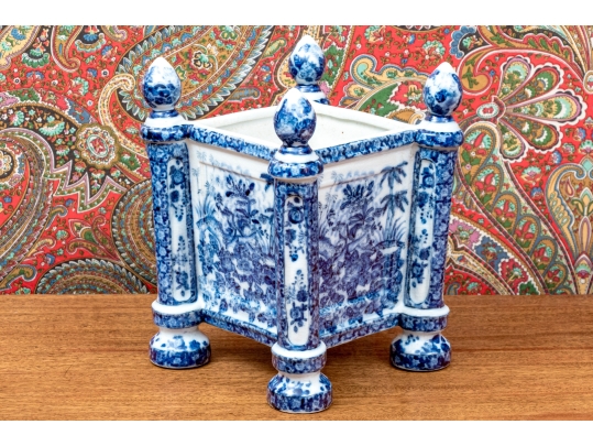 Decorative Blue And White Cachepot