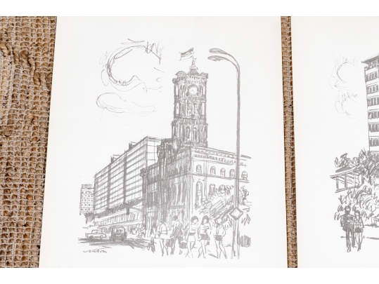 Vintage 1973-74 DDR Portfolio Of Prints Along With A Collection Of Other Prints