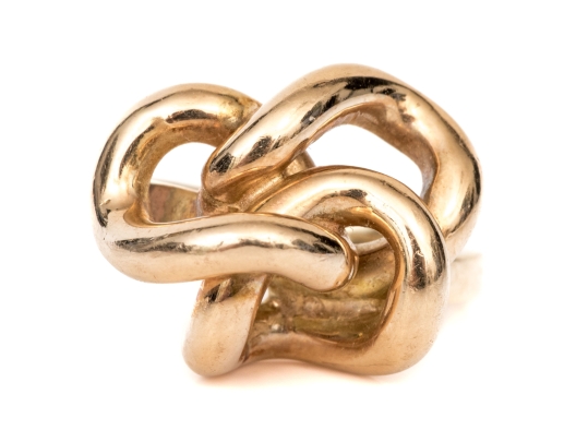 14k Yellow Gold Vintage Chunky Knot Style Ring, Size 5.25
