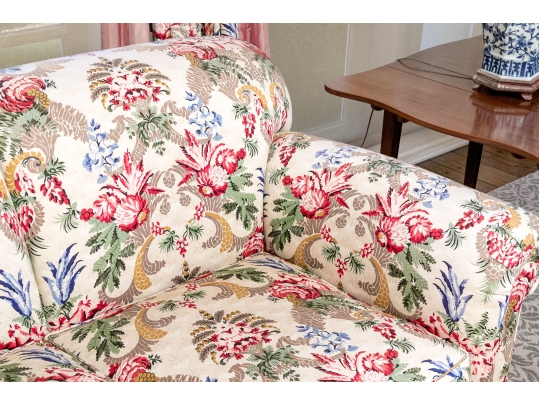 Custom Upholstered Sofa With Bullion Fringe