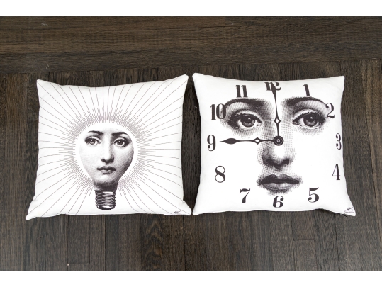Pair Of Italian Fornasetti Accent Pillows