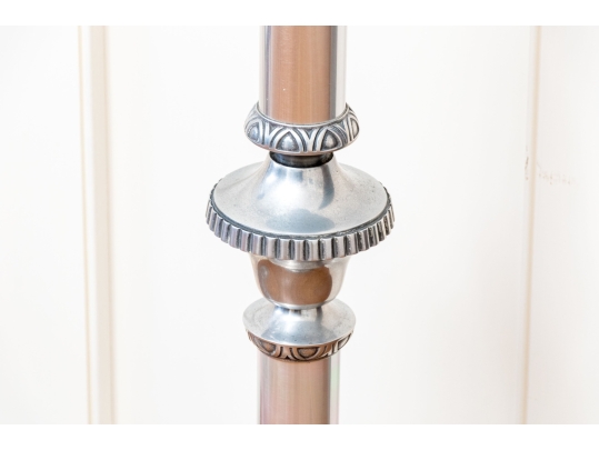 Pair Of Cast Aluminum Floor Candlesticks