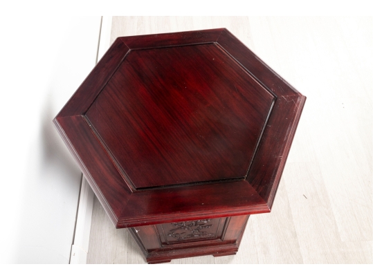 Chinese Carved Hexagonal Cabinet