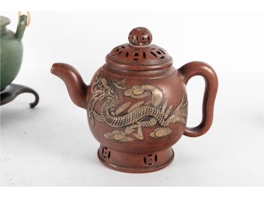 Five Chinese Yixing And Studio Art Teapots