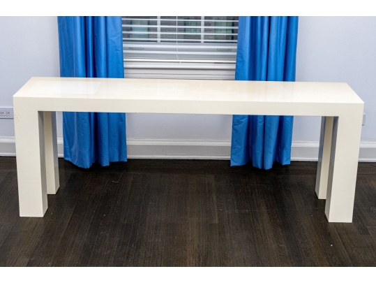 Johnathan Adler White Lacquered Console Table