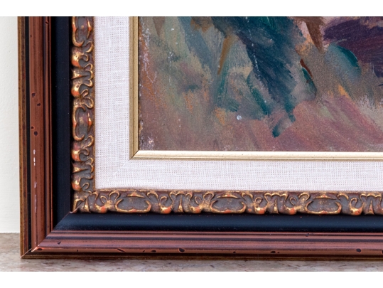 Oil On Board, Artist At Easel