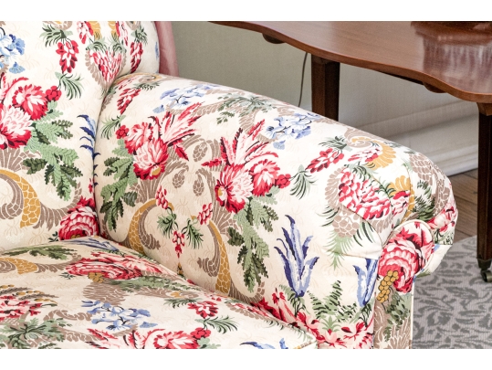 Custom Upholstered Sofa With Bullion Fringe