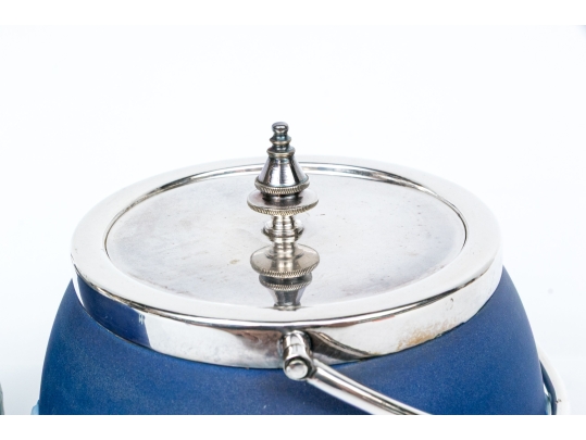 Compatible Pair Of Jasperware Biscuit Jars, Including One Wedgewood