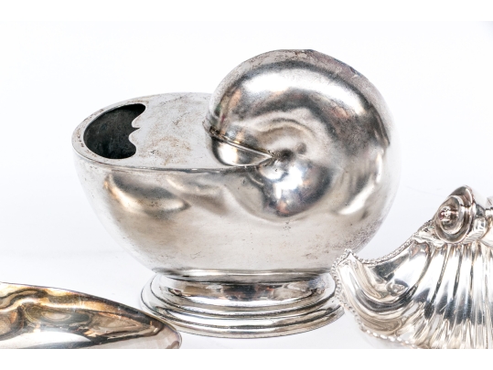 Collection Of Four Shell Form Silverplate Table Wares