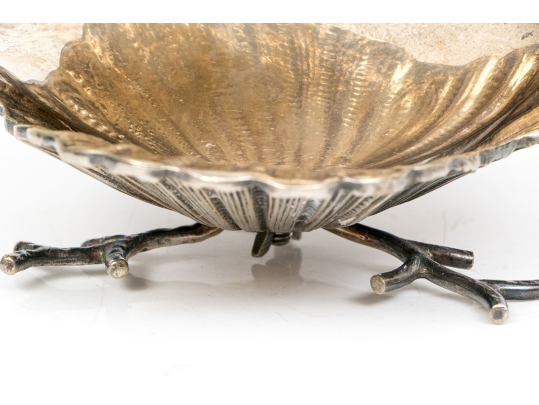Antique English Victorian Silverplate Nautilus Spoon Warmer