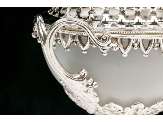 Silverplate And Glass Lidded Serving Bowl