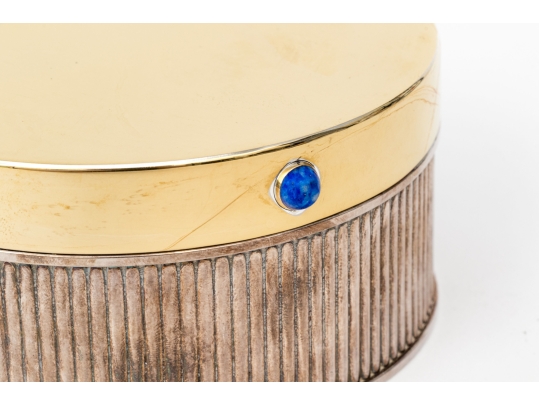 Vintage Cartier Silverplate And Gold Plated Round Box