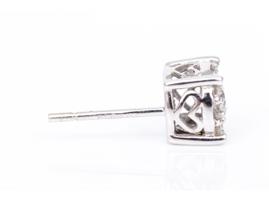 Effy 14k White Gold Lovely Diamond Cluster Earrings, App. 0.44 TCW