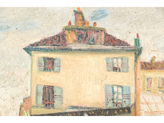 Signed Oil On Canvas, Urban Landscape With Figure, 1932 