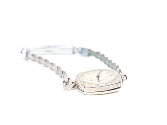 Vintage 14K White Gold Elgin Wristwatch