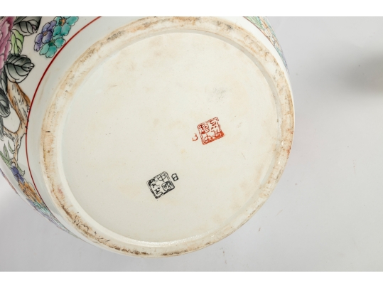 Large Chinese Famille Rose Porcelain Fish Bowl Planter