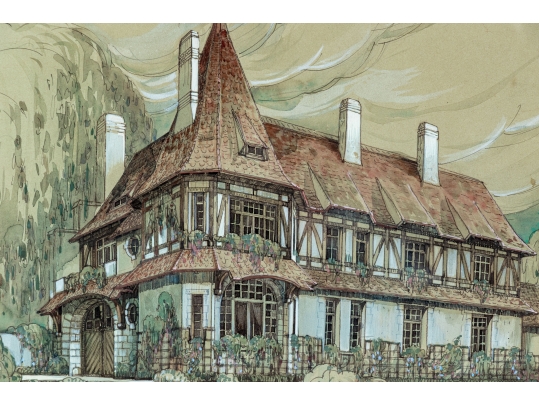 Two Signed French Architectural Artworks