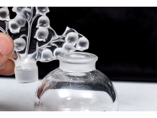 Two Lalique Crystal Scent Bottles With Stoppers