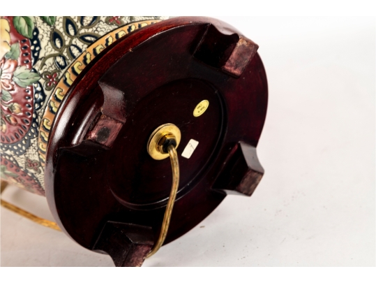 Colorful Floral Porcelain Table Lamp With Shade