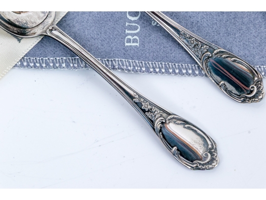 Pair Of Buccellati Monte Mario Pattern Silverplate Demitasse Spoons