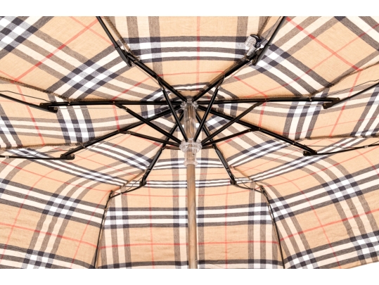 Burberry Nova Check Two Piece Vinyl And Canvas Tote Bag With Umbrella