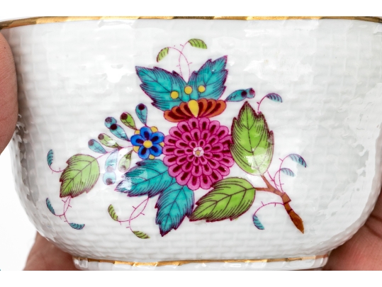 Herend Hungary Hand-Painted Porcelain Covered Sugar Bowl, Chinese Bouquet Multicolor (AF) Pattern