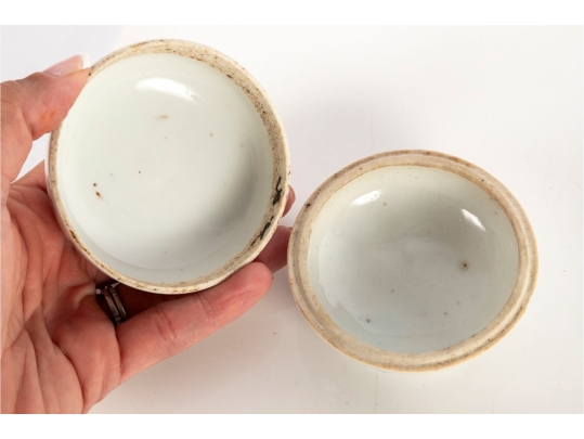 Pair Of Chinese Porcelain Lidded Boxes