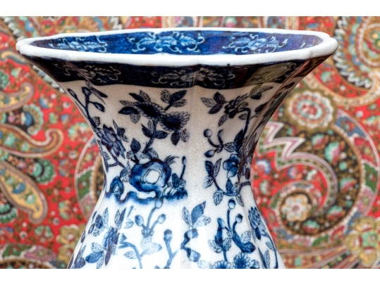 Pair Of Decorative Blue And White Porcelain Vases