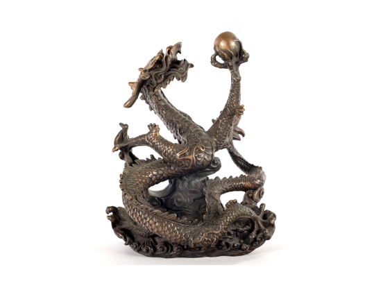 Chinese Bronze Dragon Sculpture