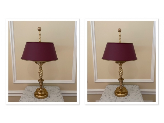 Pair Of Brass Lamps